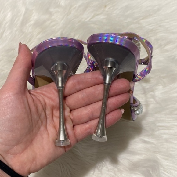 New Mach &‎ Mach Sophie Bow embellished Iridescent Leather pumps size 38.5EU - Picture 8 of 11